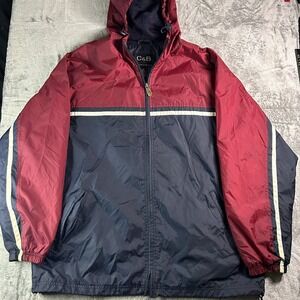 Vintage CB Sports blue red Full Zip Windbreaker Jacket Medium